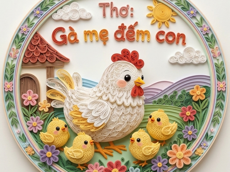 Bài thơ: Gà mẹ đếm con